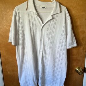 Coofandy White Textured Casual Button Down Shirt